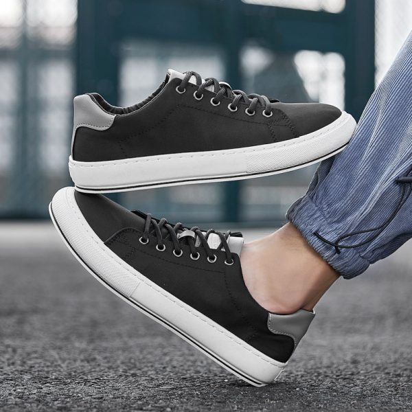 Men Canvas Lace-up Fashion Sneakers - Image 4