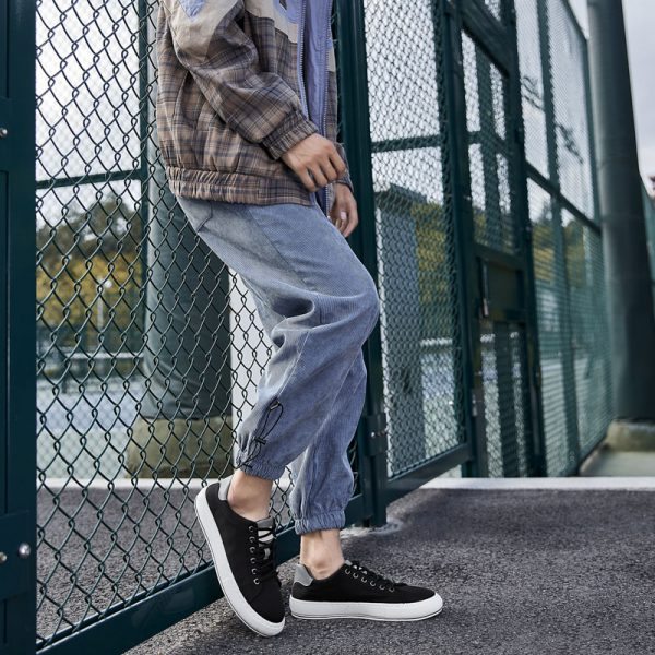 Men Canvas Lace-up Fashion Sneakers - Image 5